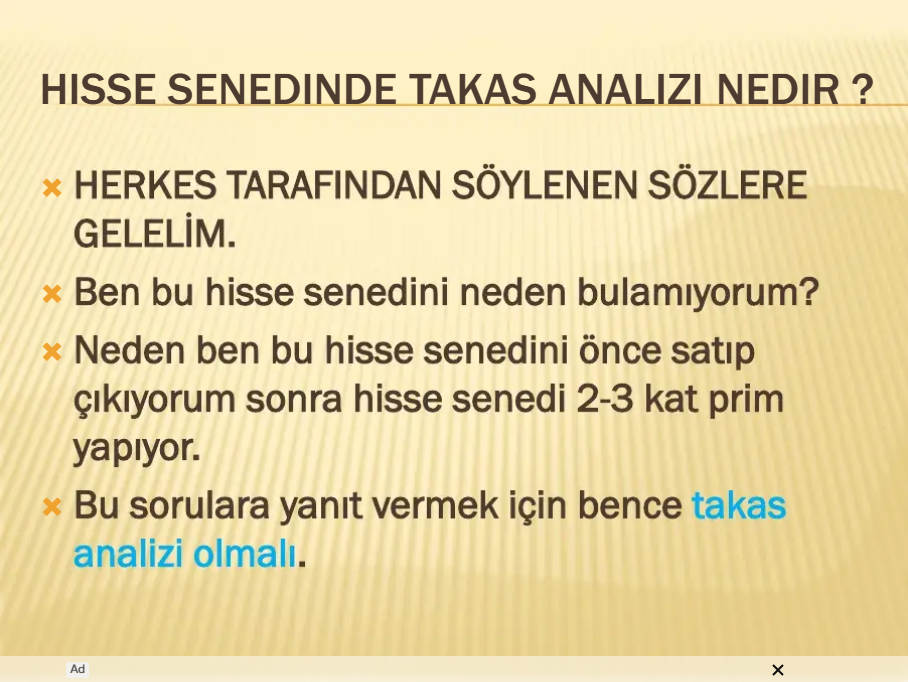 Neden bulamıyorum takas analizi