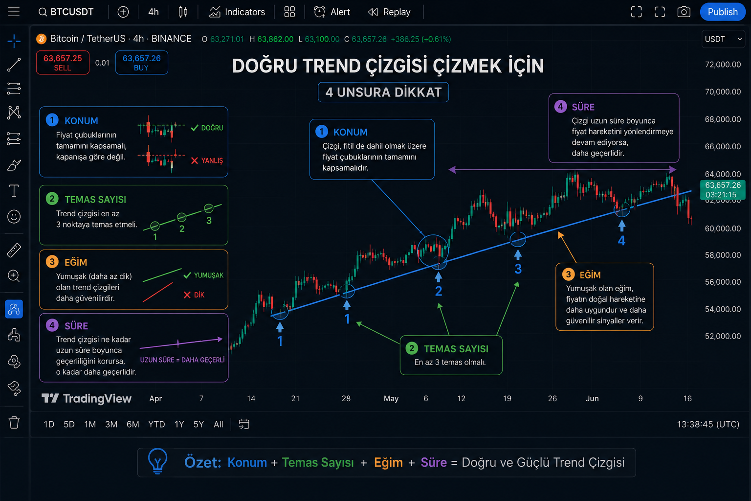 Doğru trend çizgisi örneği
