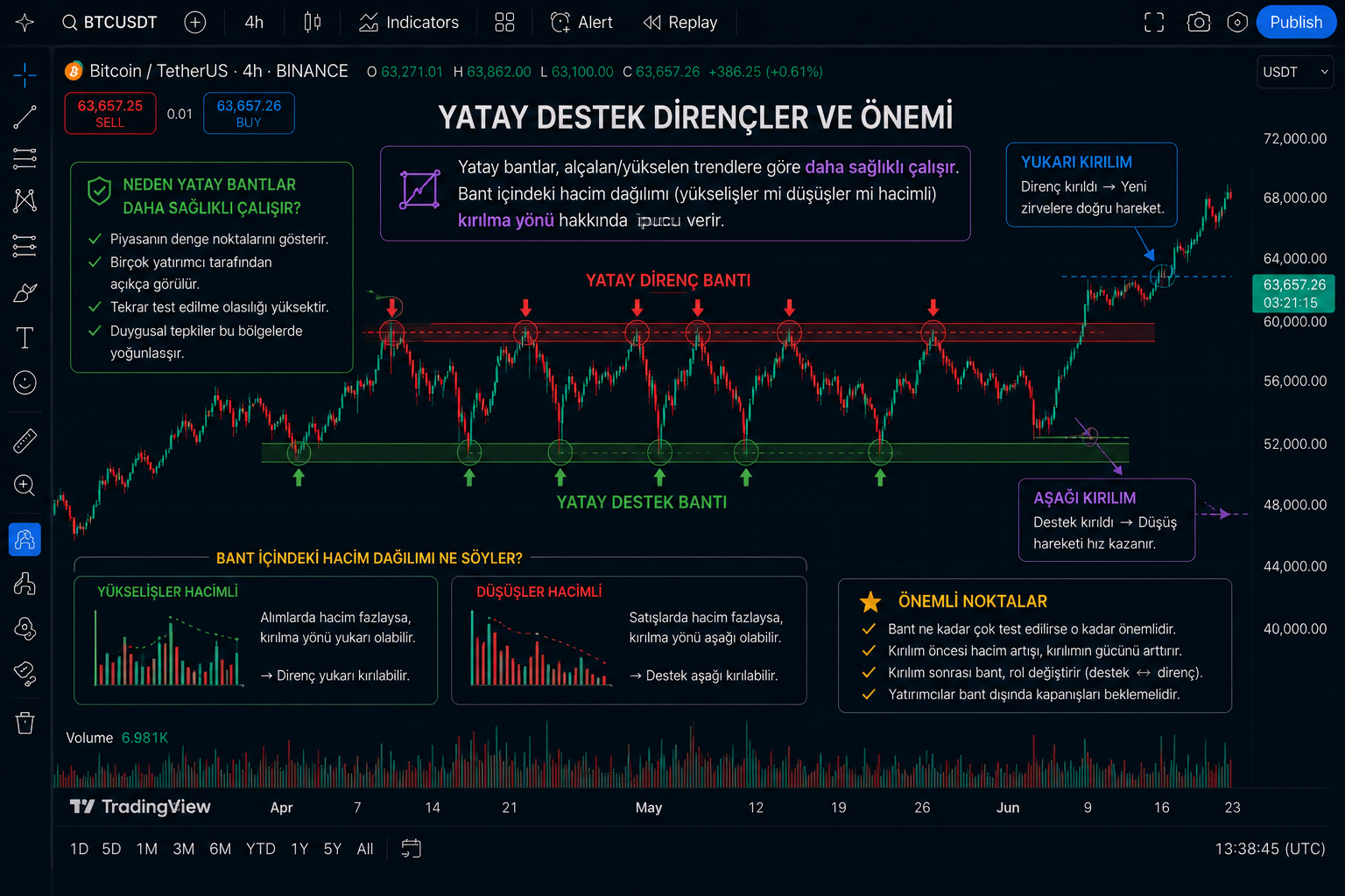 Yatay destek direnç örneği