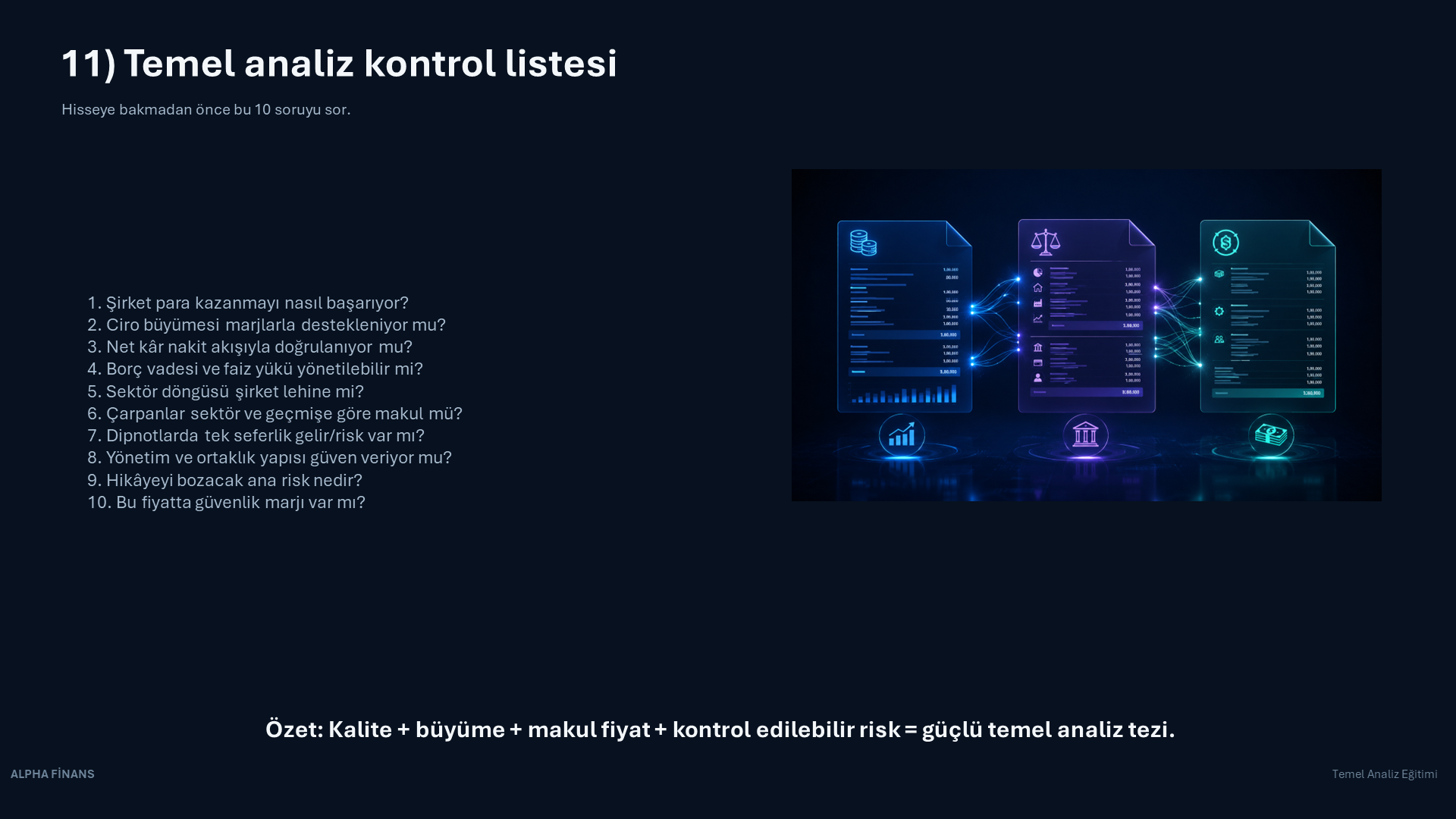 Temel analiz kontrol listesi